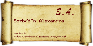 Sorbán Alexandra névjegykártya